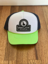Load image into Gallery viewer, LIME GREEN &amp; NAVY BLUE TRUCKER HAT
